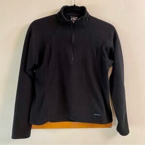 Patagonia Capilene Black Fleece Long Sleeve Pullover Women’s Medium 1/4‎ Zipper
